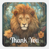 獅子と花 スクエアシール (正面)