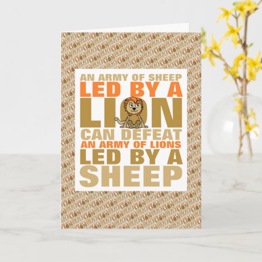 獅子に導かれる カード (黄色い花)