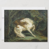 獅子に襲われる馬 カード (正面)