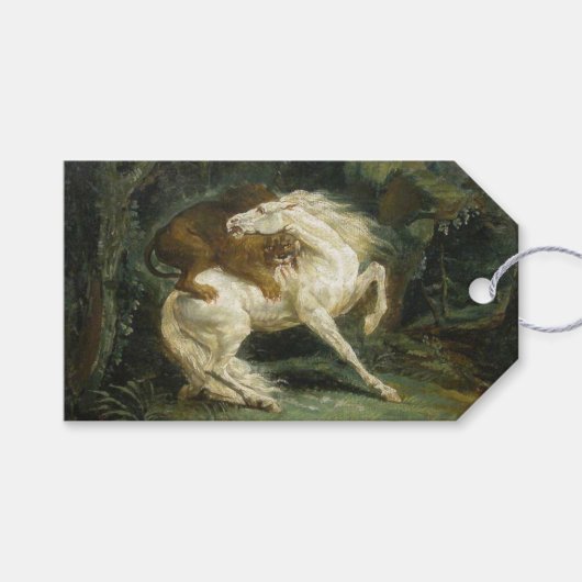 獅子に襲われる馬（テオドール・ゲリコー） ギフトタグ (正面(横))