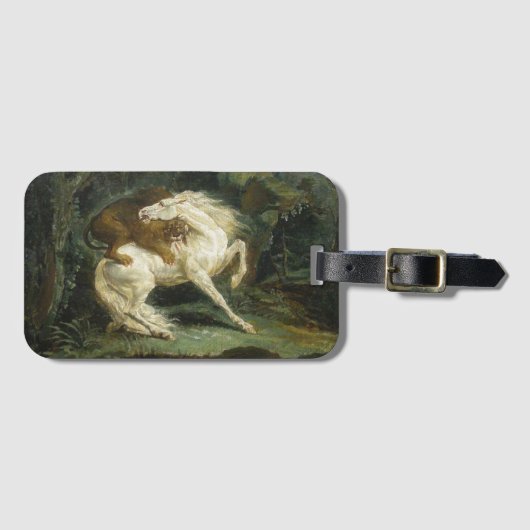 獅子に襲われる馬（テオドール・ゲリコー） ラゲッジタグ (正面横)