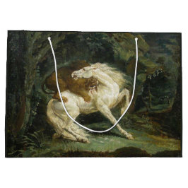 獅子に襲われる馬(テオドール・ゲリコー) ラージペーパーバッグ