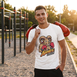 獅子のごとく闘う牡羊座のボクサー "常に挑戦を受け入れる" Tシャツ