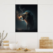 獅子のポスター怒に近づくな ポスター (キッチン)