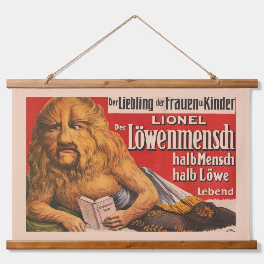 獅子の頭を持つ男のシェイクスピア読は、1913年。 吊り下げ型タペストリー (正面)