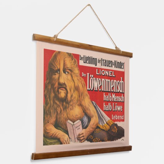 獅子の頭を持つ男のシェイクスピア読は、1913年。 吊り下げ型タペストリー (傾斜あり)