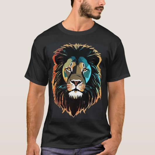 獅子の頭デザインTシャツ Tシャツ (正面)
