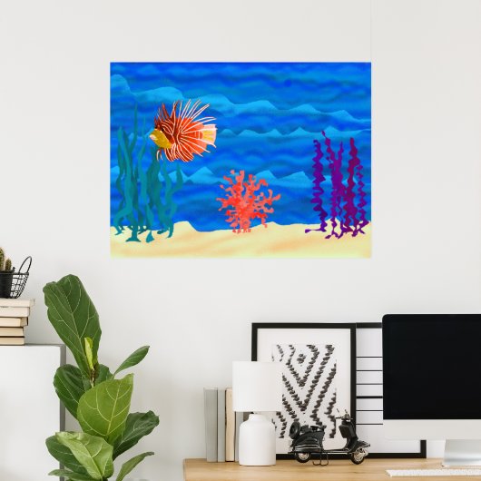 獅子の魚海ポスター ポスター (ホームオフィス)