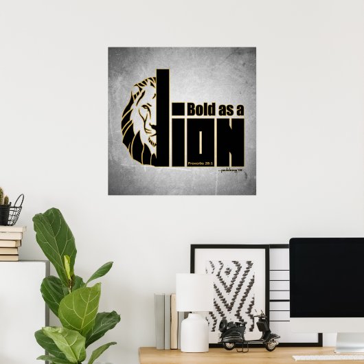 獅子はっきりしたとして（箴言28:1） ポスター (ホームオフィス)