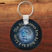 獅子はっきりしたの箴言28:1 キーホルダー (正面)