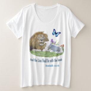 獅子は子羊とともに寝る プラスサイズTシャツ