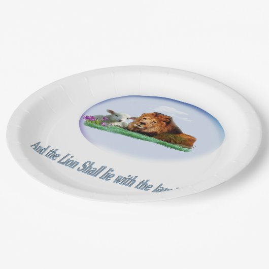 獅子は子製品と一緒に暮らす ペーパープレート (アングル)