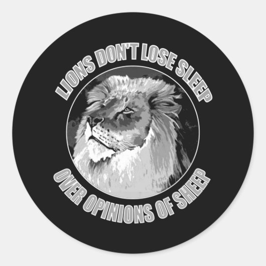 獅子は羊の意見で眠らない ラウンドシール (正面)