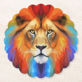 獅子カラフル ペーパーコースター