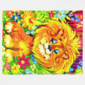 獅子ダンディ フリースブランケット (正面(横))