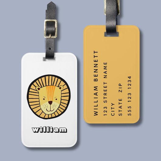 獅子パーソナライズされた頭 ラゲッジタグ