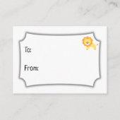 獅子付シンプルき表示赤ちゃんシャワー贈答用カード エンクロージャーカード (裏面)