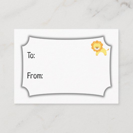 獅子付シンプルき表示赤ちゃんシャワー贈答用カード エンクロージャーカード (裏面)