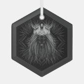 獅子冠モノグラム ガラスオーナメント (正面)