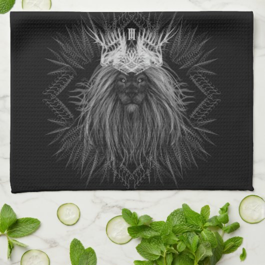 獅子冠モノグラム キッチンタオル (折り畳み)