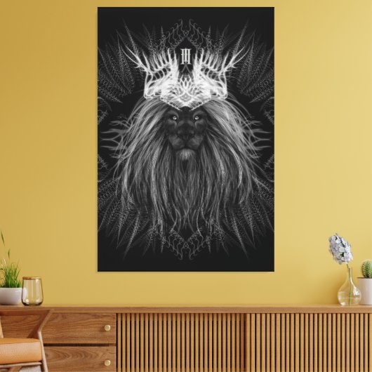 獅子冠モノグラム キャンバスプリント (インサイチュ (リビング))