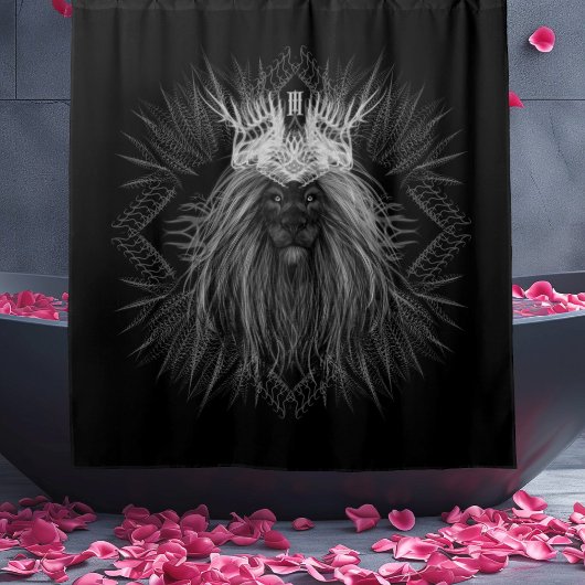 獅子冠モノグラム シャワーカーテン