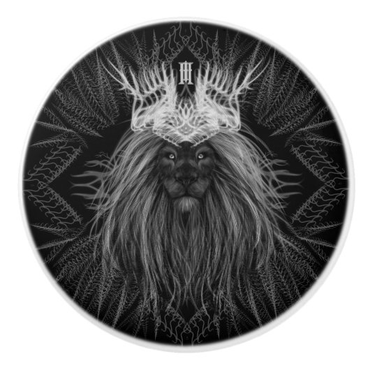 獅子冠モノグラム セラミックノブ (正面)