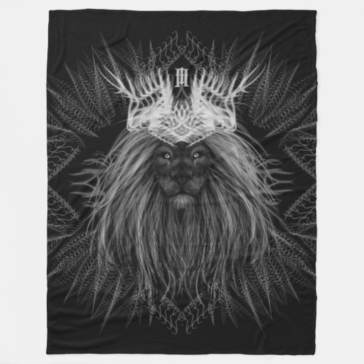 獅子冠モノグラム フリースブランケット (正面)