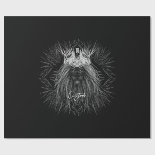 獅子冠モノグラム ラッピングペーパー (フラット)