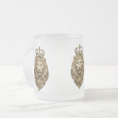 獅子威厳のある フロストグラスマグカップ (正面左)