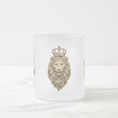 獅子威厳のある フロストグラスマグカップ (中央)