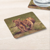 獅子子 スクエアペーパーコースター (アングル)