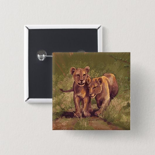 獅子子 缶バッジ (正面&裏面)