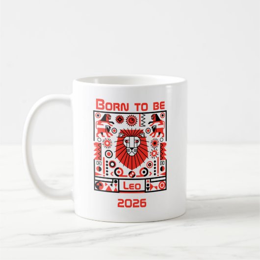 獅子座に生まれて コーヒーマグカップ (左)