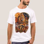 獅子座のライオンの天体占星術ホロスコープ Tシャツ (正面)