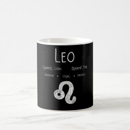 獅子座のライオンの火の占星術の誕生日ギフト コーヒーマグカップ (中央)