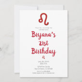 獅子座の占星術 7月8月誕生日パーティー 招待状 (正面)