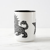 獅子座の太陽のたてがみを持つライオン | BurnsInHell ツートーンマグカップ (中央)