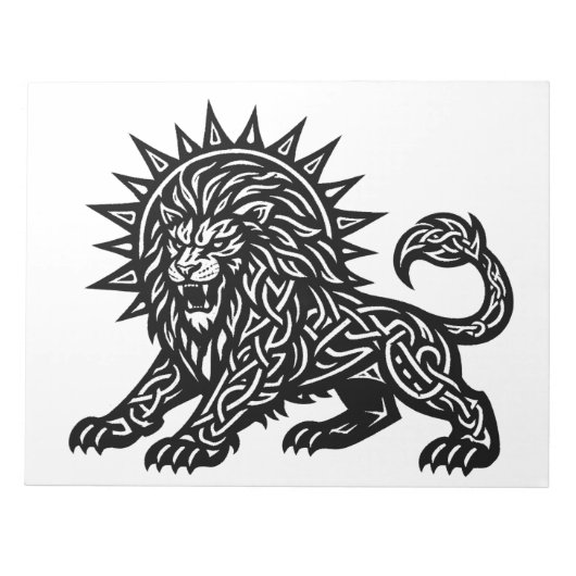 獅子座の太陽のたてがみを持つ獅子 | BurnsInHell ノートパッド (正面)