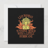 獅子座の女性の誕生日は7月または8月 招待状 (正面)