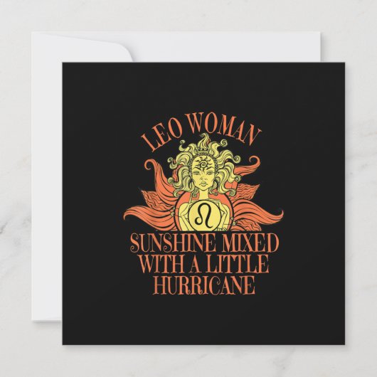 獅子座の女性の誕生日は7月または8月 招待状 (正面)