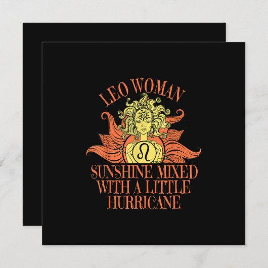 獅子座の女性 誕生日 7月8月 招待状 (正面/裏面)