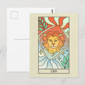 獅子座の抽象的なアート ヴィンテージ ポストカード (正面/裏面)