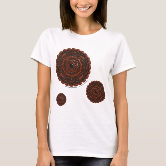 獅子座の曼荼羅柄レディースライトシャツ Tシャツ (正面)