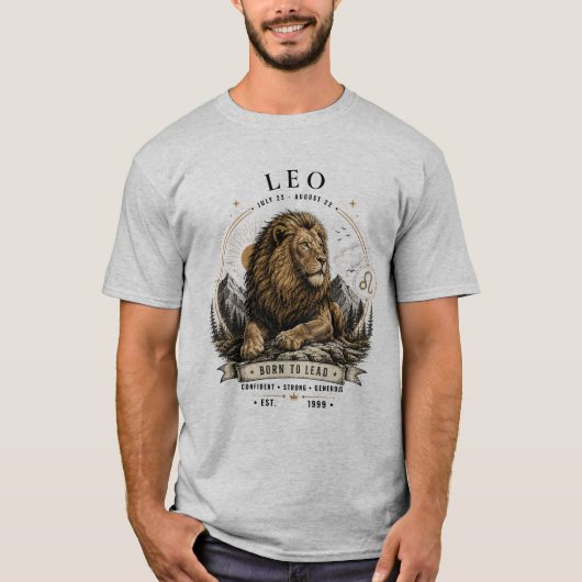 獅子座の男性用Tシャツ Tシャツ (正面)