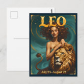 獅子座の誕生日おめでとうポストカード ポストカード (正面/裏面)