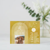 獅子座の誕生日写真カスタムギフト ポストカード (スタンド正面)