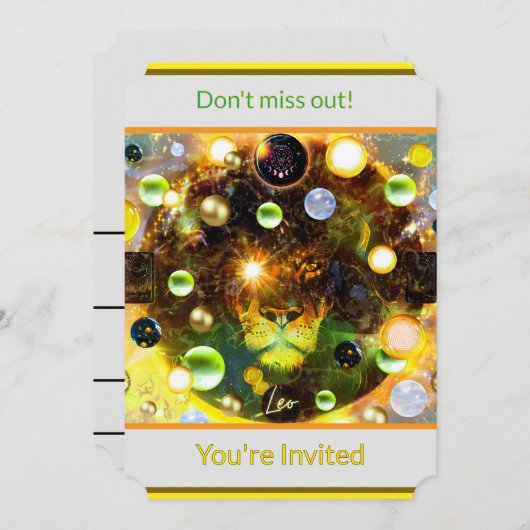 獅子座の誕生日招待状 招待状 (正面/裏面)