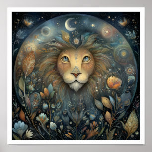 獅子座の誕生星座占いと天体 ポスター