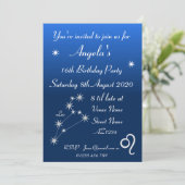 獅子座パーソナライズギャラクシー パーティー招待状 招待状 (スタンド正面)